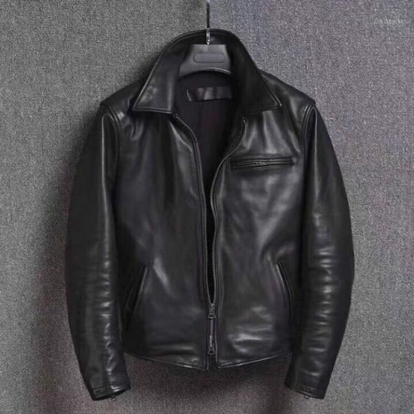 

2021 winter mens jacket 100% real cow leather coat motorcycle vintage leather coats men clothes chaqueta de los hombres wpy18761, Black