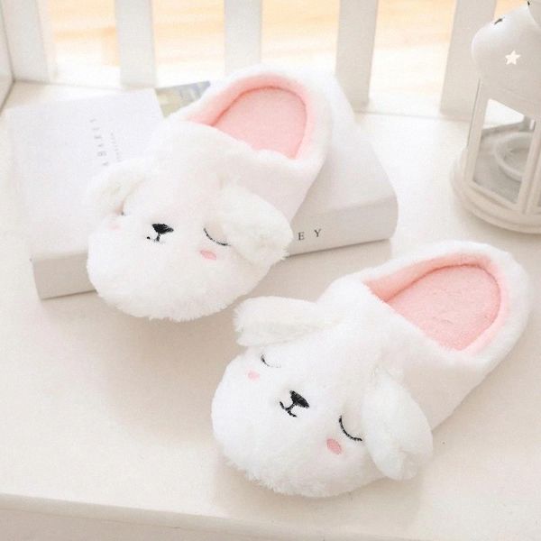 

white cartoon dogs cute women fur slippers lighweight memory foam sole home bedroom slip-on flat shoes slides girls gifts #pl4o, Black