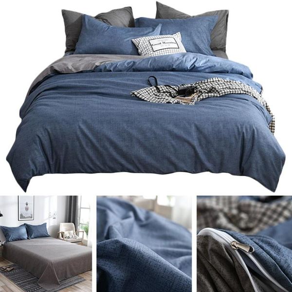

4pcs bedding set solid color soft duvet cover with bed sheet and 2 pillowcases