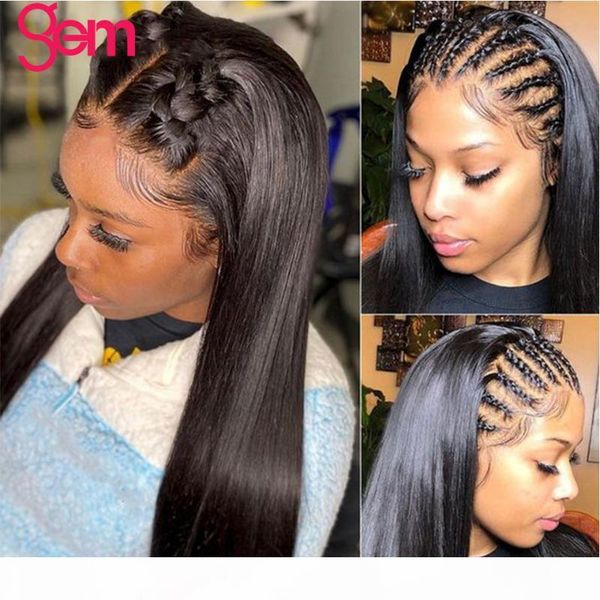 

hd lace wigs straight lace front human hair wigs for women brazilian 13x6 transparent front 30 inch 4x4 closure, Black;brown