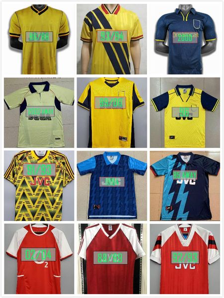 

1994 1995 1997 away blue retro 94 97 soccer jersey vintage football shirt hartson campbell wright bergkamp merson classic uniforms, Black;yellow