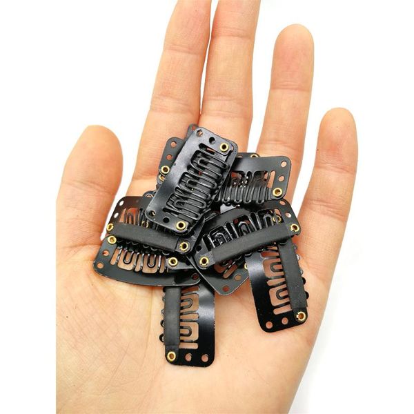 

hair extension wig fixed hat clips u shape metal stainless steel snap 6 teeth comb 32mm q sqcuyc, Silver