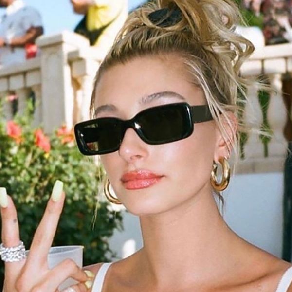 

celebrity black rectangular sunglasses narrow square fashion shades woman sun glasses luxury 2020 plastic frame eyewear uv400
