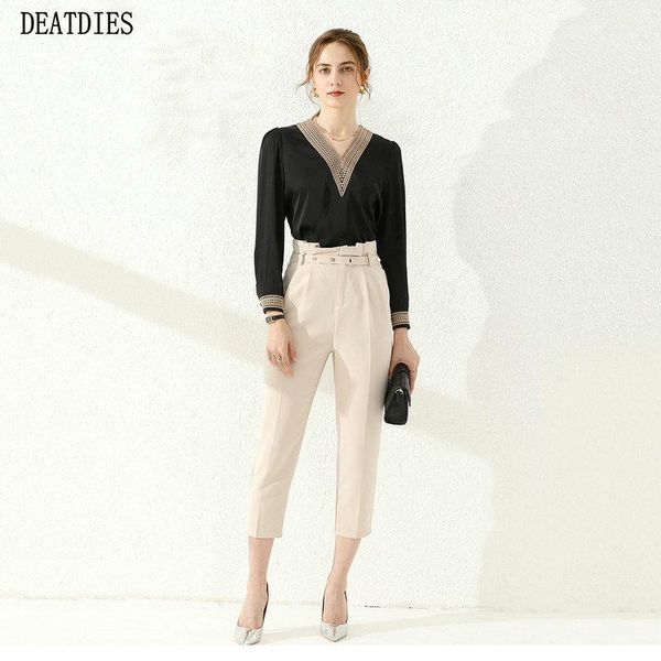 

new 2020 chiffon women blouses fashion long sleeve v-neck office white shirt blouse casual solid embroidery blusas femininas1