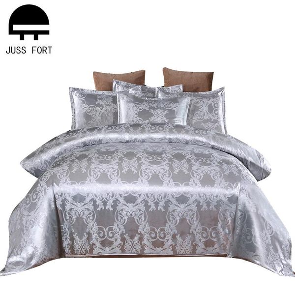 

new jacquard satin silk bedding set king  size duvet cover pillowcase 2/3pcs sets bedclothes bed home textile quilt covers