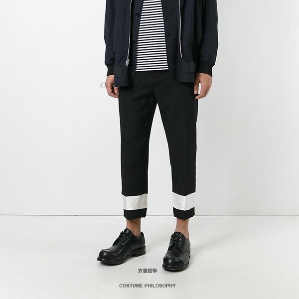 

2021 new novel caseworker of casual men pants with nine stitches trim original style. s-6xl fhgn, Black