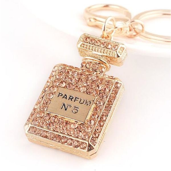 

holder perfume bottle keychain key chain key ring car keyring porte clef gift women souvenirs bag pendant christmas gift, Slivery;golden