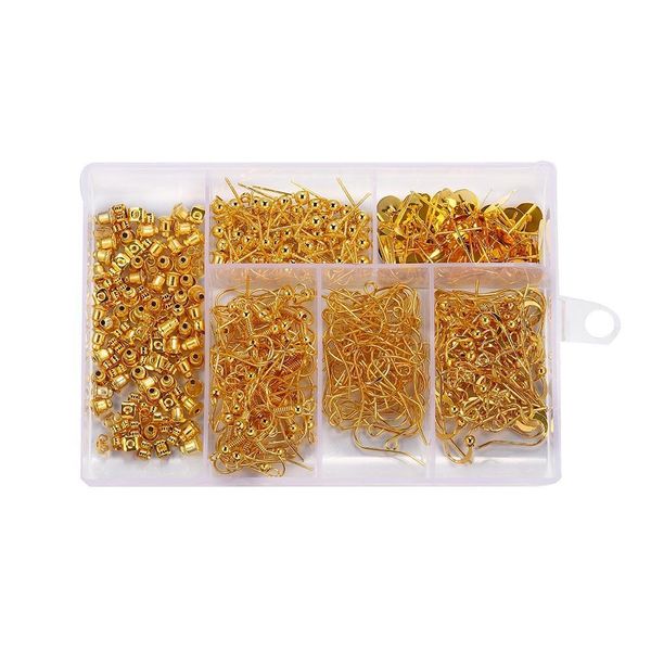 

300pcs box earring back ser stud ear hook wire clasp with bead earring basic needle for diy jewelry making kit h wmtcur, Silver