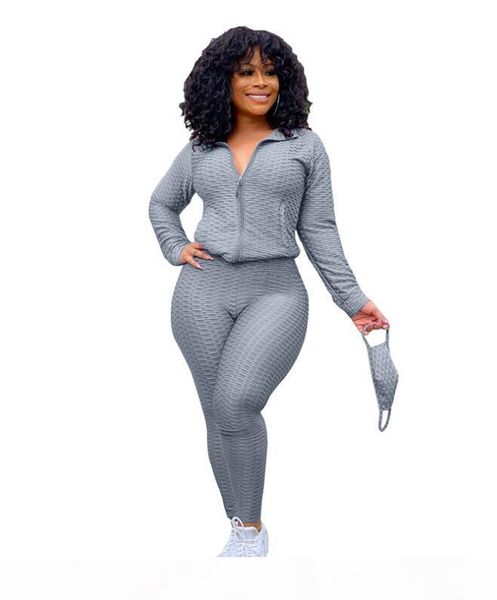 

women clothes two piece 2 piece+ mask woman set womens sweat suits plus size jogging sport suit soft long sleeve tracksuit sportswear white, Gray