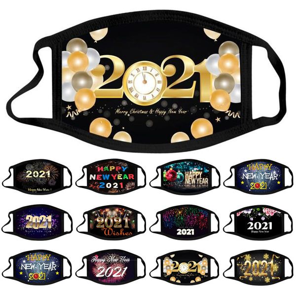 

face mask designer 2021 new year designer mask cotton washable mouth masks happy new year dustproof haze facemask in stock