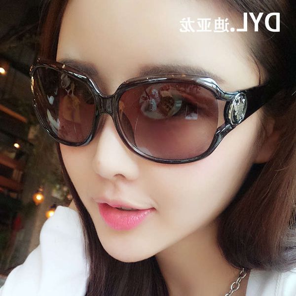 

1d4edialong polarized female 2020 new anti ultraviolet glasses korean version of big round face sunglassesvip1, Black