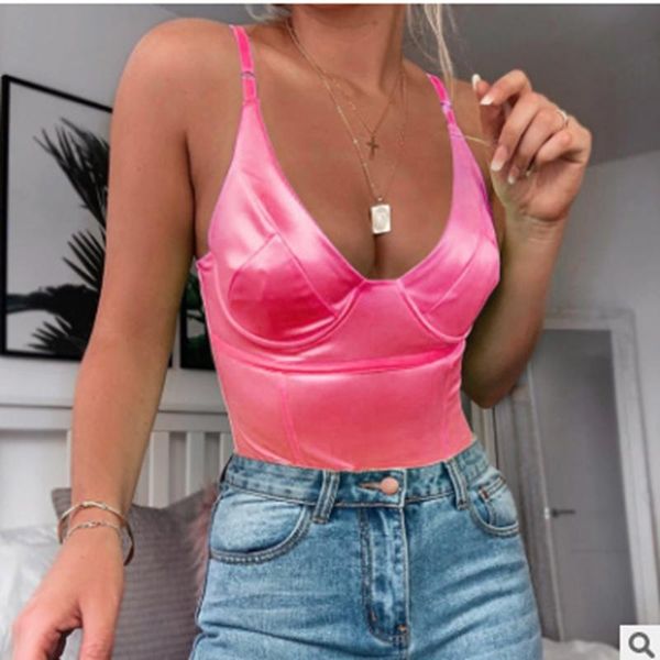 

women's jumpsuits & rompers women bright bodysuit stretch leotard sleeveless bodycon jumpsuit v neck bikini vest, Black;white