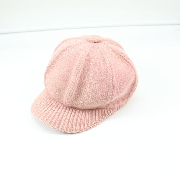 

2020 осенние тени моделей сплошной цвет вязаный плюшевый берет, женская весенняя корейская версия, японская мода, британский ретро восемь уг, Black;white