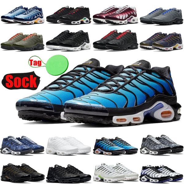 

with tag sock tn plus se men running shoes triple black hyper blue cordura dark smoke grey brushstroke camo mens trainers sports sneakers al