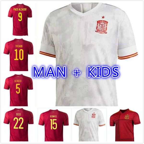 

2020 2021 rodrigo paco alcacer spain soccer jerseys morata ramos sarabia thiago iniesta espana football shirt camisetas men kids kit uniform, Black;yellow