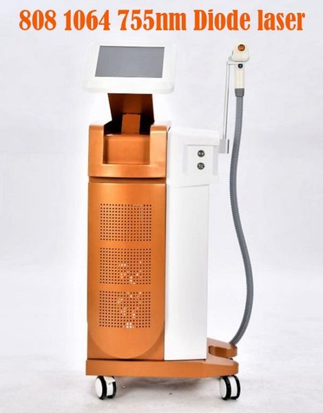 

new arrival 808nm diode laser permanant and fast hair removal diode laser ice handle hair epilator beauty salon spa machine, Black