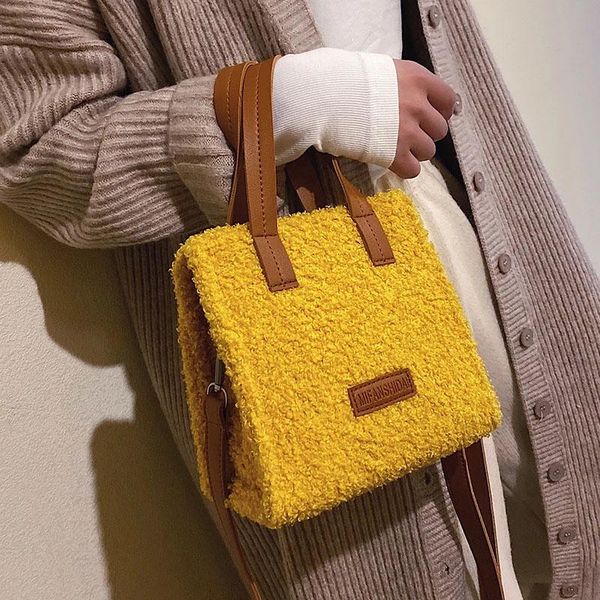 

new design women handbag plush brand messenger shoulder bags western style women's hand bag ladies trend square bag