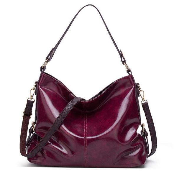 

retro women leather handbag bag wax shoulder women new lady womens zi oil hand new bags fashion purse tote bags smcd-8090# handbags se dgjv, Red;black