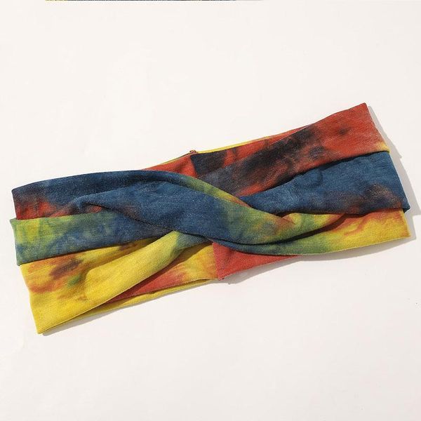 

wide makeup hairband for women cross knot hair ribbon tie-dye headband colorful elastic hair band bandana girls headwear gift q sqckyv