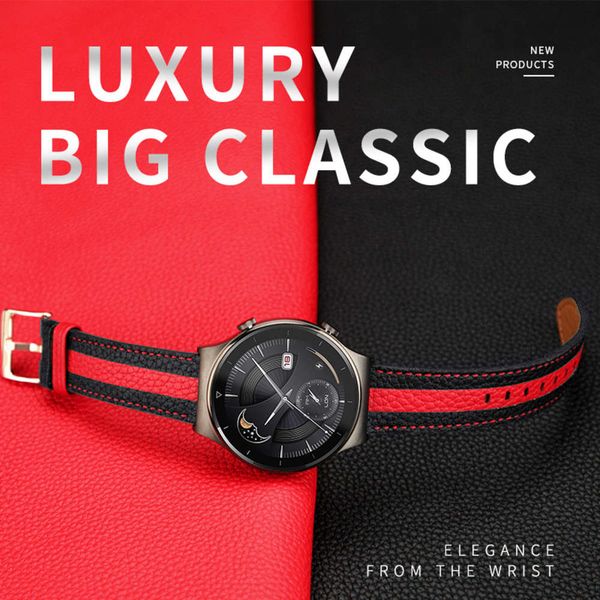 

it's suitable for huawei gt2 strap replacement with men's and women's genuine leather personality fashion brand