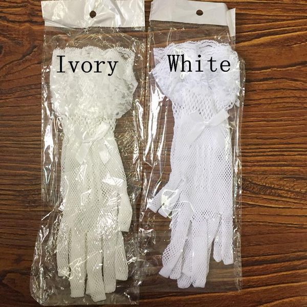 

1pair short bridal gloves white ivory black elegant lace wedding gloves for bride bridal gloves fingers wedding accessories h sqcrcv