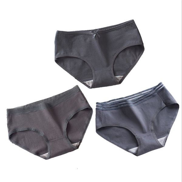 

3pcs/lot plus size women's panties 2019 cotton cute gril briefs lingerie female casual women underwear soft under, Black;pink