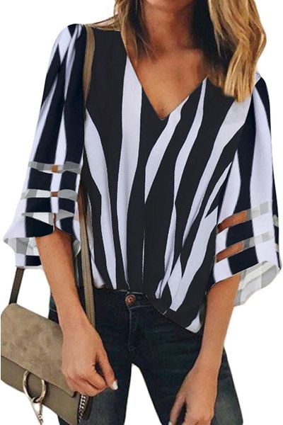

striped woman shirt summer casual woman blouse blusas mujer de moda 2021, White