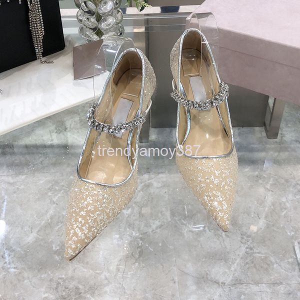 

dress shoes chain temperament sandals women's mesh sequins one-sided belt thin high-heeled slippers pointed fashion baotou muller shoes, Black