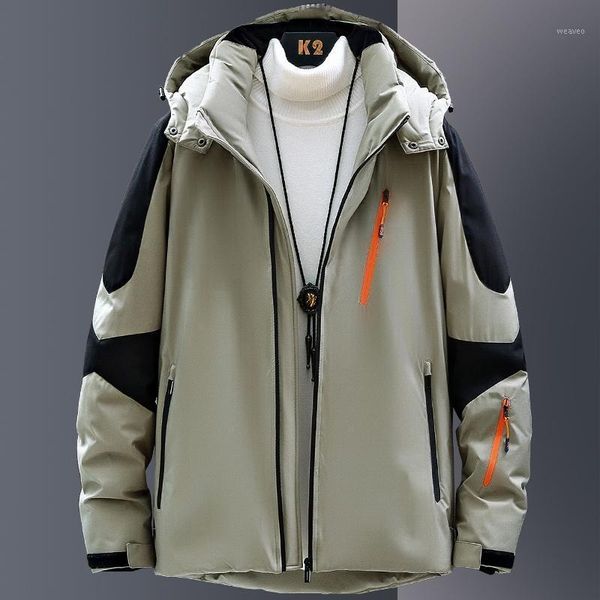

men's winter down jacket men 2020 fashion hooded warm loose jackets green coat sweatshirt soft shell solid casual jacket men1, Black