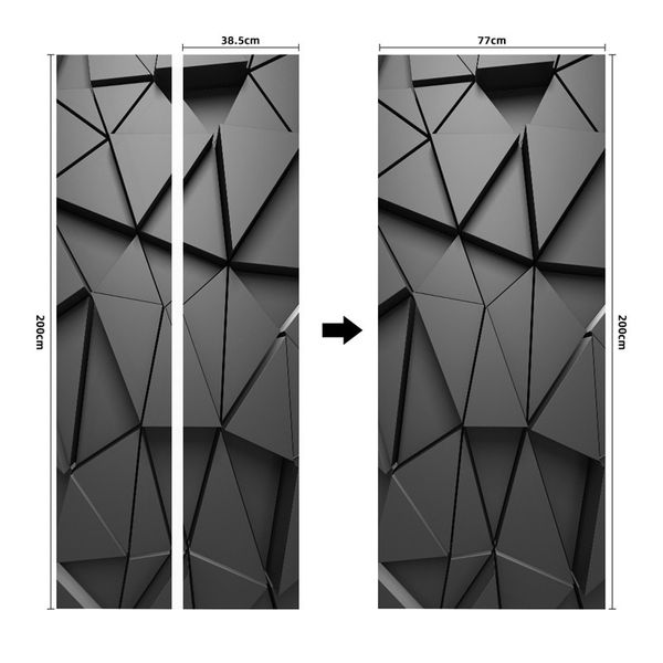 

77x200cm space geometry door sticker self adhesive waterproof removable wallpaper pvc wall decal posters home decor