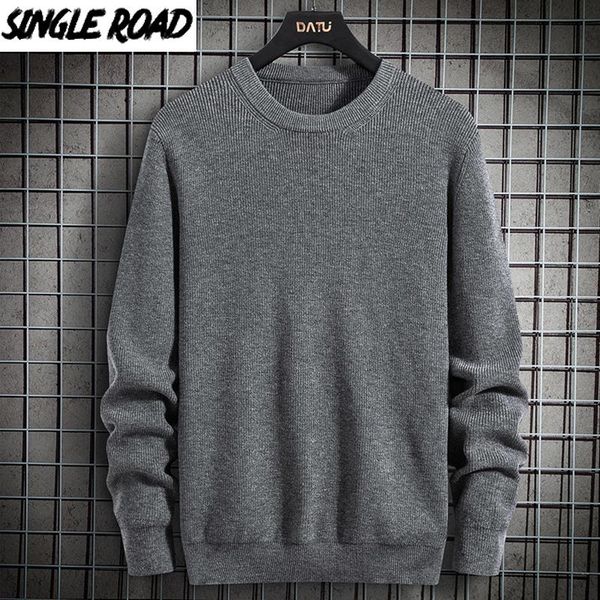 

singleroad mens knitted sweater men 2020 winter solid sweaters pullover jumper harajuku korean style casual grey sweater men, White;black