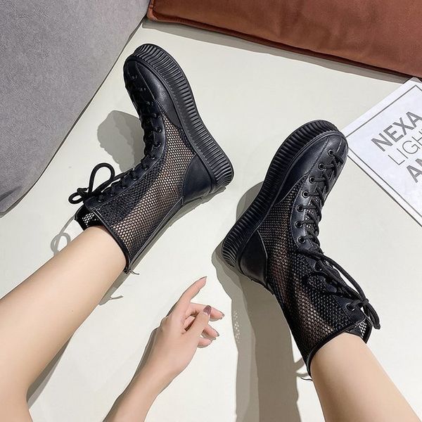 

2021 new will see cool high-quality leather rentals up to solid-breathed short boot round from hollow women out shoe rsq4, Black