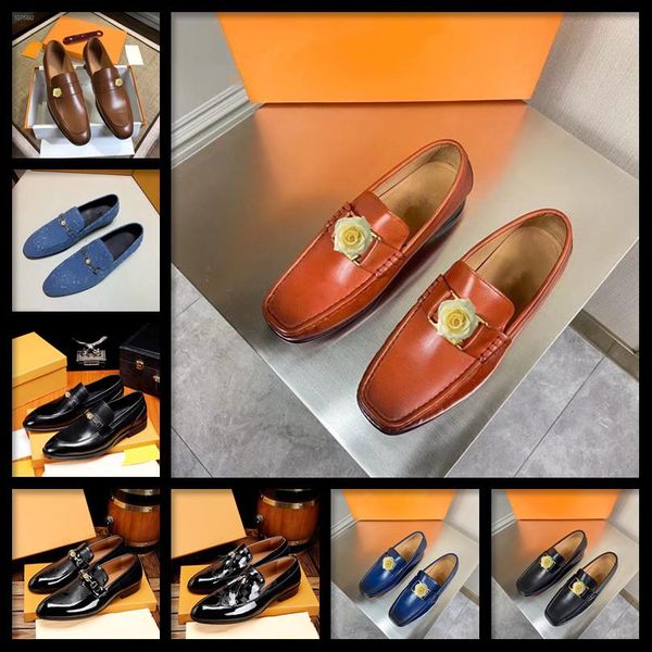 

men casual natural leather brand men's luxury dress shoes british style business flat shoes breathable office wedding comfy men schoes, Black