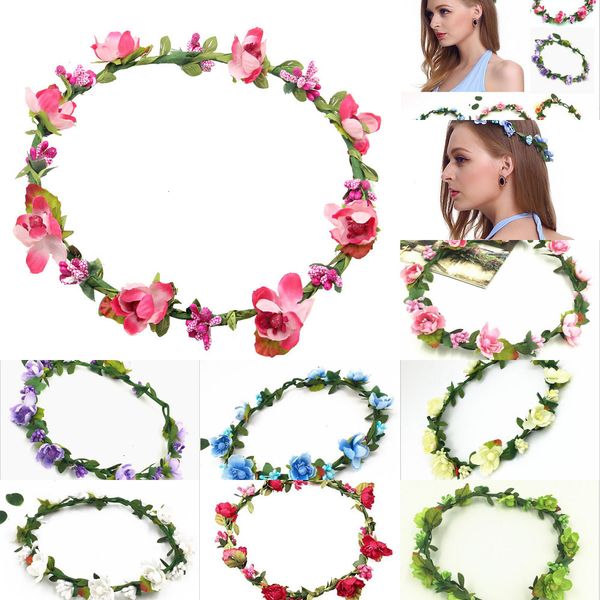 

women flower headbands bohemian artificial floral crowns hairbands fashion headwear for girls hair accessories beach wed opqsj