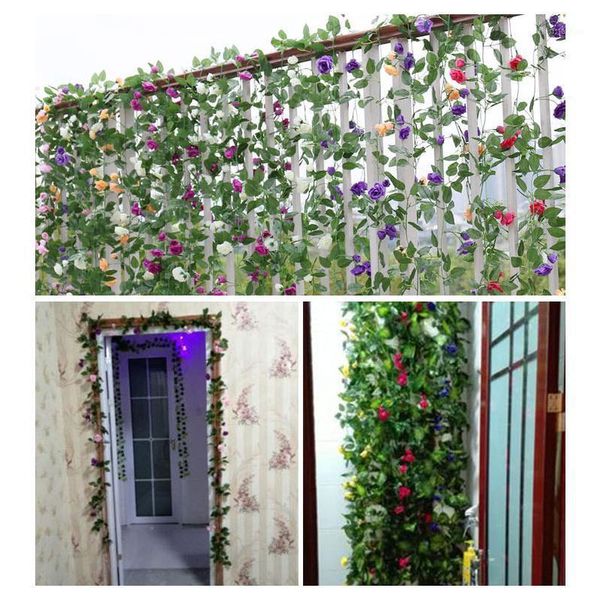 

2.2 new year roses rattan for wedding wall decor artificial silk flower plant for diy wreath needlework christmas garden decor1