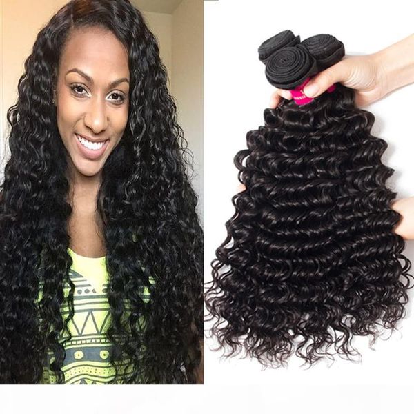 

9a mink brazilian straight body wave loose wave deep wave curly unprocessed brazilian peruvian malaysian indian human hair weave extensions, Black