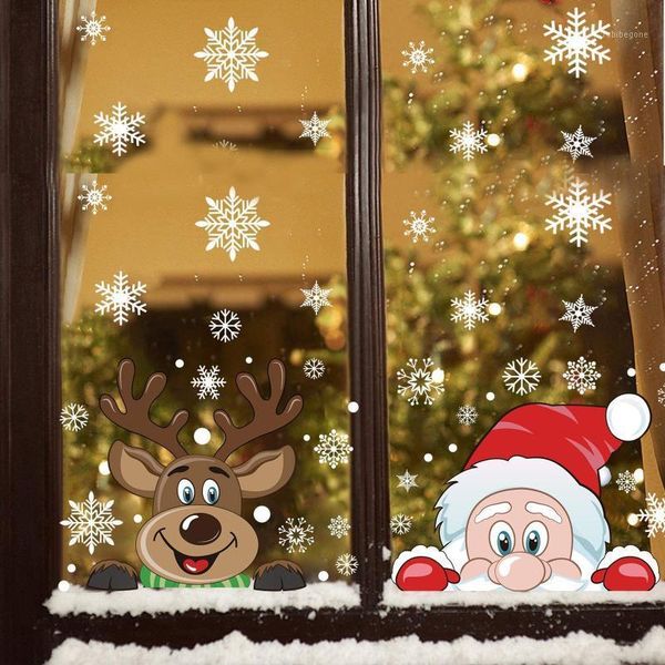 

wall stickers 1set christmas window glass winter snowflake elk kids room holiday decorations for year #p11