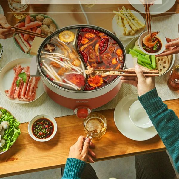 

electric skillets jrm0206 household double flavor pot multifunctional non-stick 4.5l 1500w spicy korean cheese