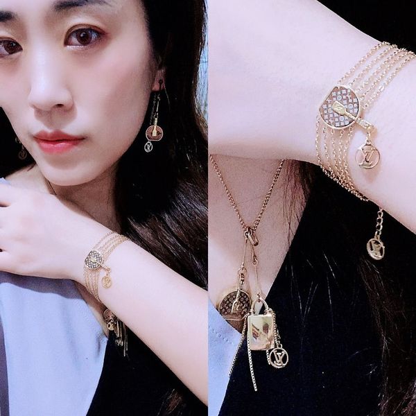 

titanium steel necklace women bracelet women do not fade fashion trend versatile four leaf grass suit, Silver