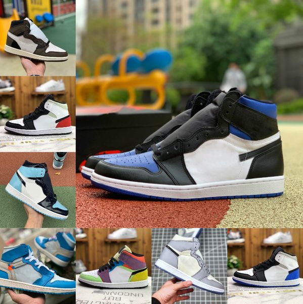

1 1s men women basketball shoes tie dye og bio hack varsity red royal twist green toe blue unc patent red white black designers