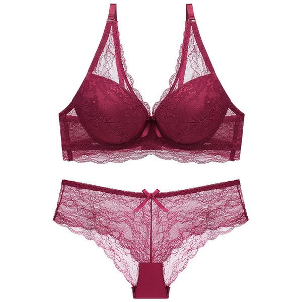 

hollow products out bras thongs lingerie set embroidered lace push up women underwear bras pants sets a b c cup c1211, Black;white