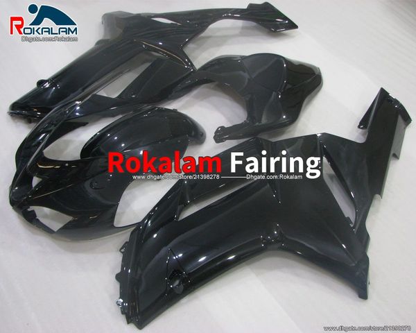 

black fairing for kawasaki ninja fairing zx6r zx 6r 2007 2008 zx-6r 07 08 moto fairing (injection molding)