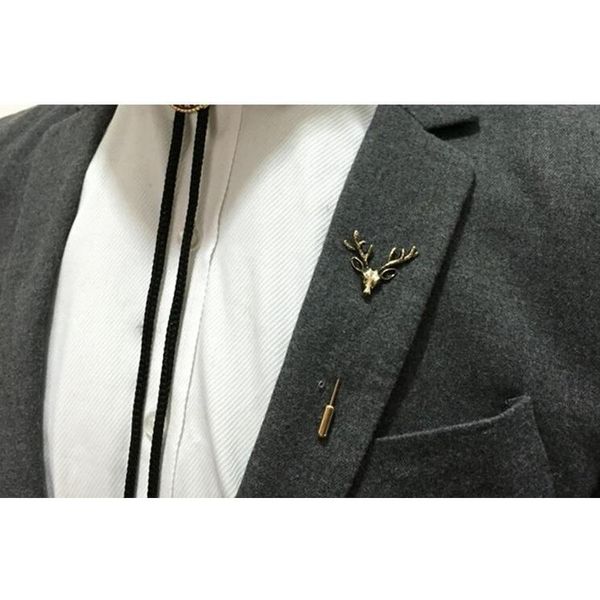 

retro brooch men 's small suit inserted brooch jewelry original retro deer head inserted long needle long pin brooch wholesale jykc7 vt, Gray