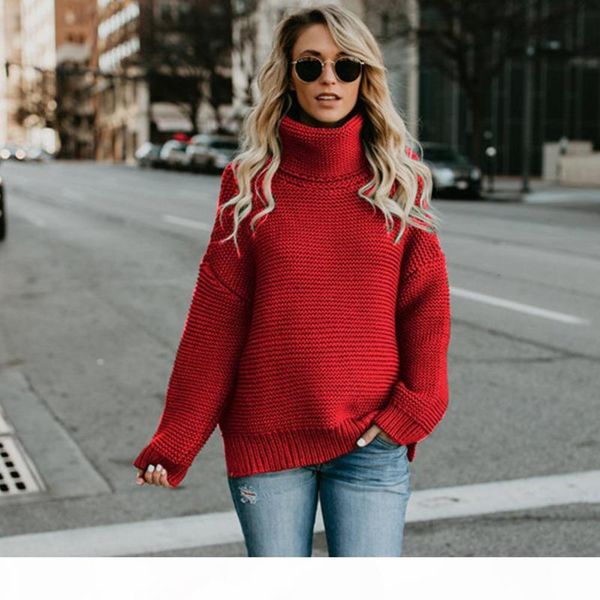 

autumn winter women thicken knitting new 2019 turtle neck long sleeves pullover loose leisure lady sweater outwear high qaulity, White;black