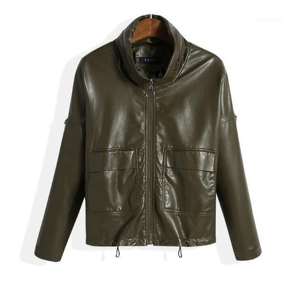 

very good quality leather coat women motorcycle leather jacket women fashion casual jackets and zipper coat plus size1, Black