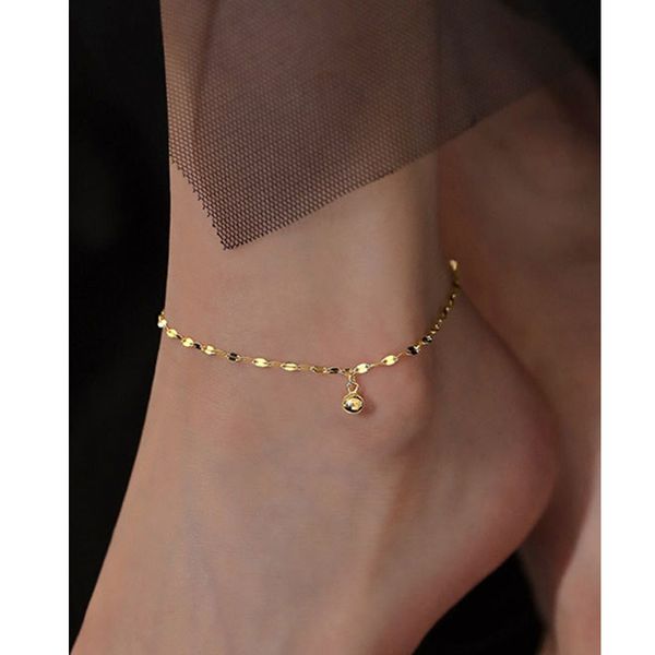 

mlkenly 925 sterling silver good luck bead anklet simple trendy light luxury foot chain female accessories, Red;blue