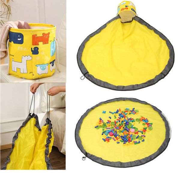 

magic tape kids toy storage bag and play mat portable drawstring pouch toy organizer outdoor block toy container basket tidy bin q1120