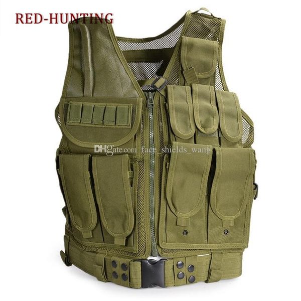 

мужская армия тактический боевой жилет molle военный airsoft paintball sports жилет множественные съемные карманные стрельба охотничьи жилет, Black;green
