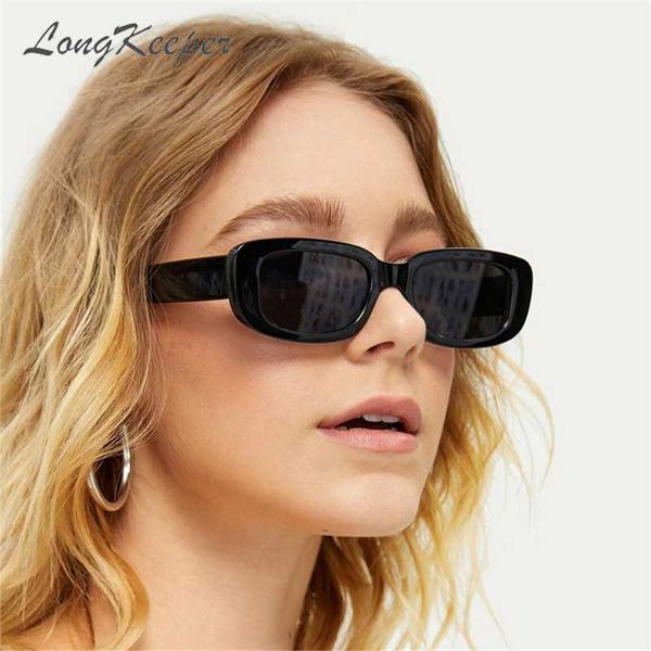 

sunglasses longkeeper small rectangle women vintage black leopard shades candy color eyewear square sun glasses, White;black