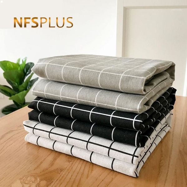 

table cloth home decorative plaid cotton linen white grey black tablecloth cover for dinning wedding christmas1